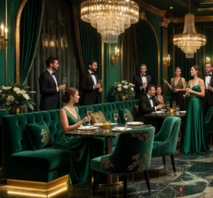 Luxurious event setting at Turr Away with moody lighting and elegant table arrangements